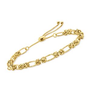 ross-simons 14kt yellow gold byzantine station bolo bracelet