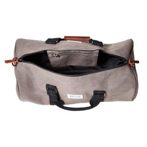 THE MASTLINE Co. | Hudson Barrel Duffel Travel Bag | Canvas & Leather (Dark Grey) One_Size