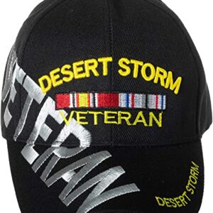 Desert Storm Veteran Baseball Cap Black Military Hat Army Air Force Marine for Vet Men Women