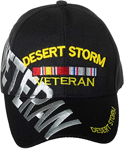 Desert Storm Veteran Baseball Cap Black Military Hat Army Air Force Marine for Vet Men Women