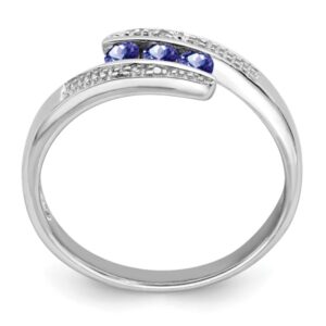 IceCarats 925 Sterling Silver Blue Tanzanite Diamond Ring Gemstone Band Size 6