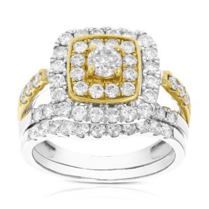 vir jewels 1.87 cttw diamond wedding engagement ring bridal set 14k two tone gold size 6