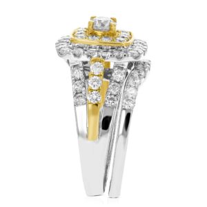 Vir Jewels 1.87 cttw Diamond Wedding Engagement Ring Bridal Set 14K Two Tone Gold Size 6