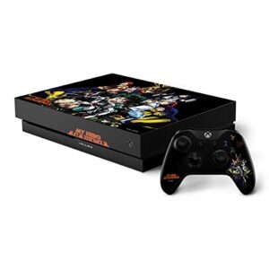 skinit decal gaming skin compatible with xbox one x console and controller bundle - officially licensed funimation my hero academia main poster design