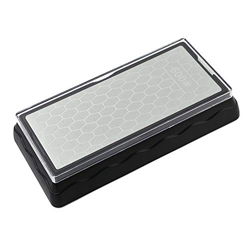 Double-sided Diamond Sharpening Stone,YCAMMIN Knife Sharpener Stone diamond sharpener Honeycomb Surface Plate with Non-slip Base for Scissors Knives Outdoor Kitchen Sharpen Tools (600/1200 Grit)