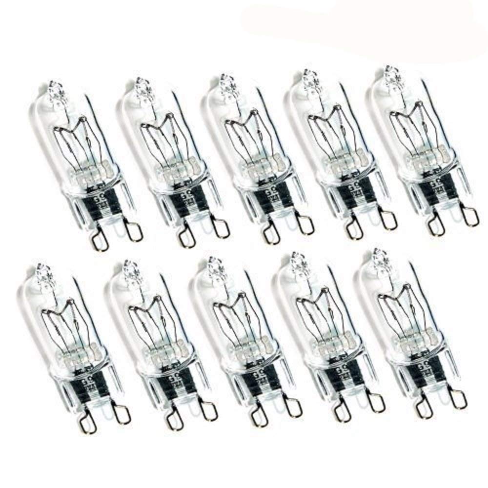 G9 60W Halogen Bulbs T4 G9 Halogen Bulbs G9 Base Bi-pin Halogen Bulb T4 JCD 120V G9 60 Watt Halogen Light Bulb,Clear,Warm White 2700K,Pack of 10