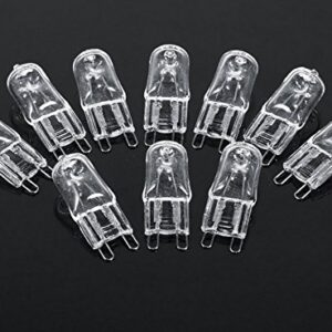 G9 60W Halogen Bulbs T4 G9 Halogen Bulbs G9 Base Bi-pin Halogen Bulb T4 JCD 120V G9 60 Watt Halogen Light Bulb,Clear,Warm White 2700K,Pack of 10