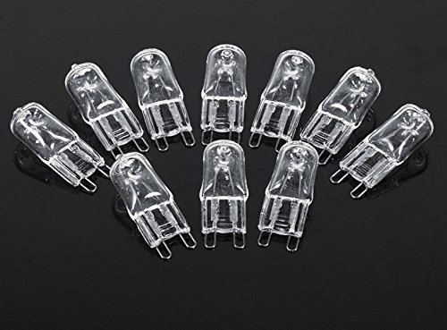 G9 60W Halogen Bulbs T4 G9 Halogen Bulbs G9 Base Bi-pin Halogen Bulb T4 JCD 120V G9 60 Watt Halogen Light Bulb,Clear,Warm White 2700K,Pack of 10