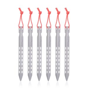 iBasingo 6pieces/Lot Ultralight Titanium Tent Pegs Outdoor Camping Tent Stakes for Sand Heavy Duty Portable Tent Nail for Garden Picnic A-Ti4008P