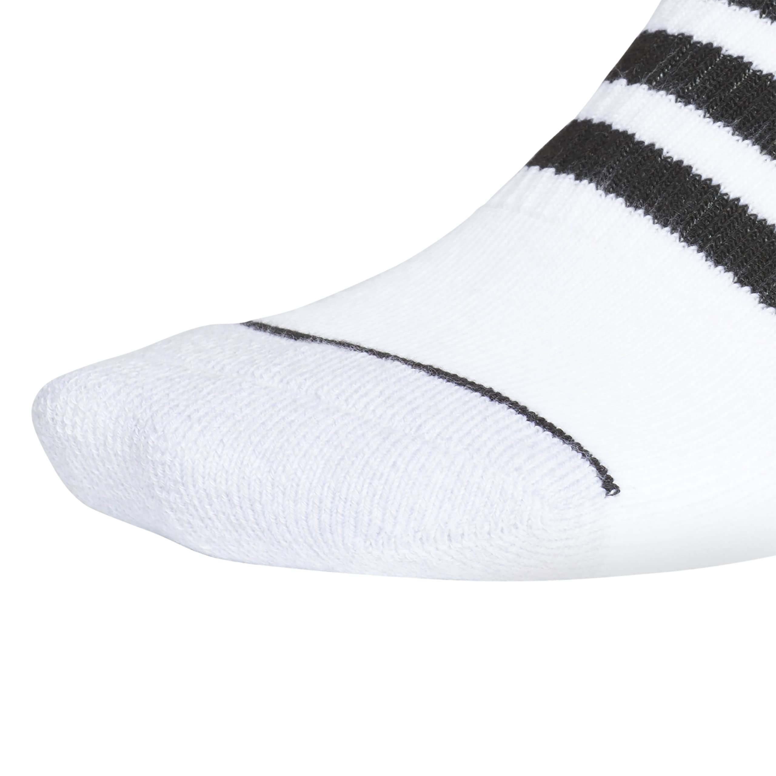 adidas Men's 3-Stripe No Show Socks (3-Pair), White/Black/Clear Onix Grey, Large