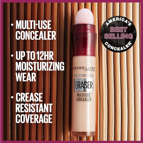 Maybelline Instant Age Rewind Eraser Dark Circles Treatment Multi-Use Concealer, 122, 1 Count (Packaging May Vary)