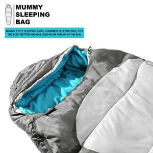 KHOMO GEAR Sleeping Bag Mummy Style - 3 Season - Camping & Outdoors - Grey