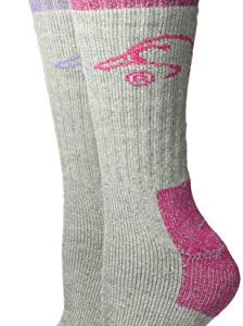 Ducks Unlimited Women's Heavyweight Full Cushion Wool Blend Boot Socks, Lilac/Fuchsia, Medium (2-Pair Pack)