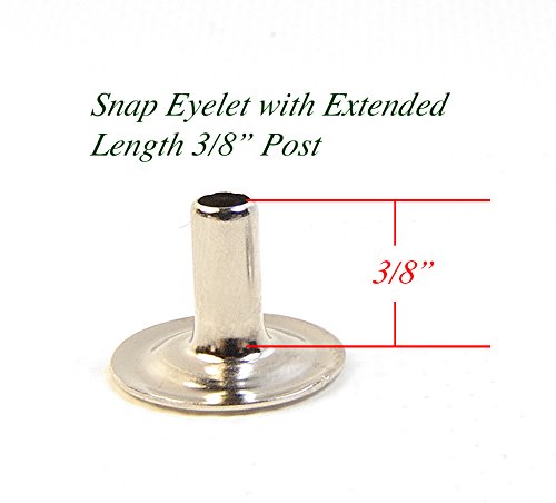 Snap Fastener Extended Length Cap has a 1/4" Post/Eyelet has a 3/8" Post - Select The Quantity That You Need (10 Piece Set)