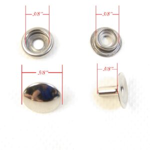 Snap Fastener Extended Length Cap has a 1/4" Post/Eyelet has a 3/8" Post - Select The Quantity That You Need (10 Piece Set)