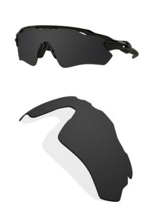 littlebird4 1.5mm polarized replacement lenses for oakley radar ev path sunglasses - multiple options (dark black)