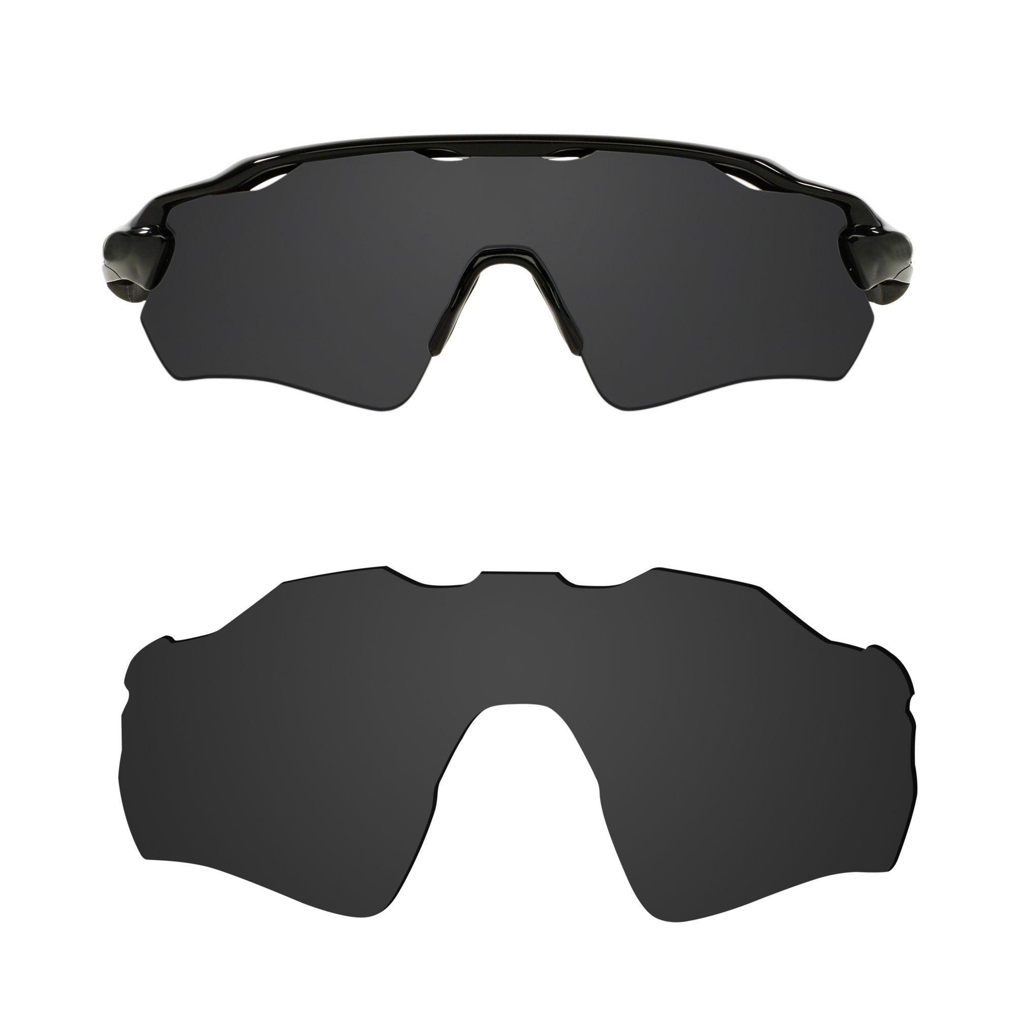 Littlebird4 1.5mm Polarized Replacement Lenses for Oakley Radar EV Path Sunglasses - Multiple Options (Dark Black)