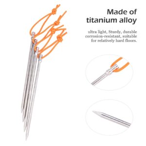 iBasingo 8pcs/lot Titanium Alloy Pegs 16.5cm Camping Tent Stakes Portable Tent Nails for Picnic Hiking Backpacking Ti4005P