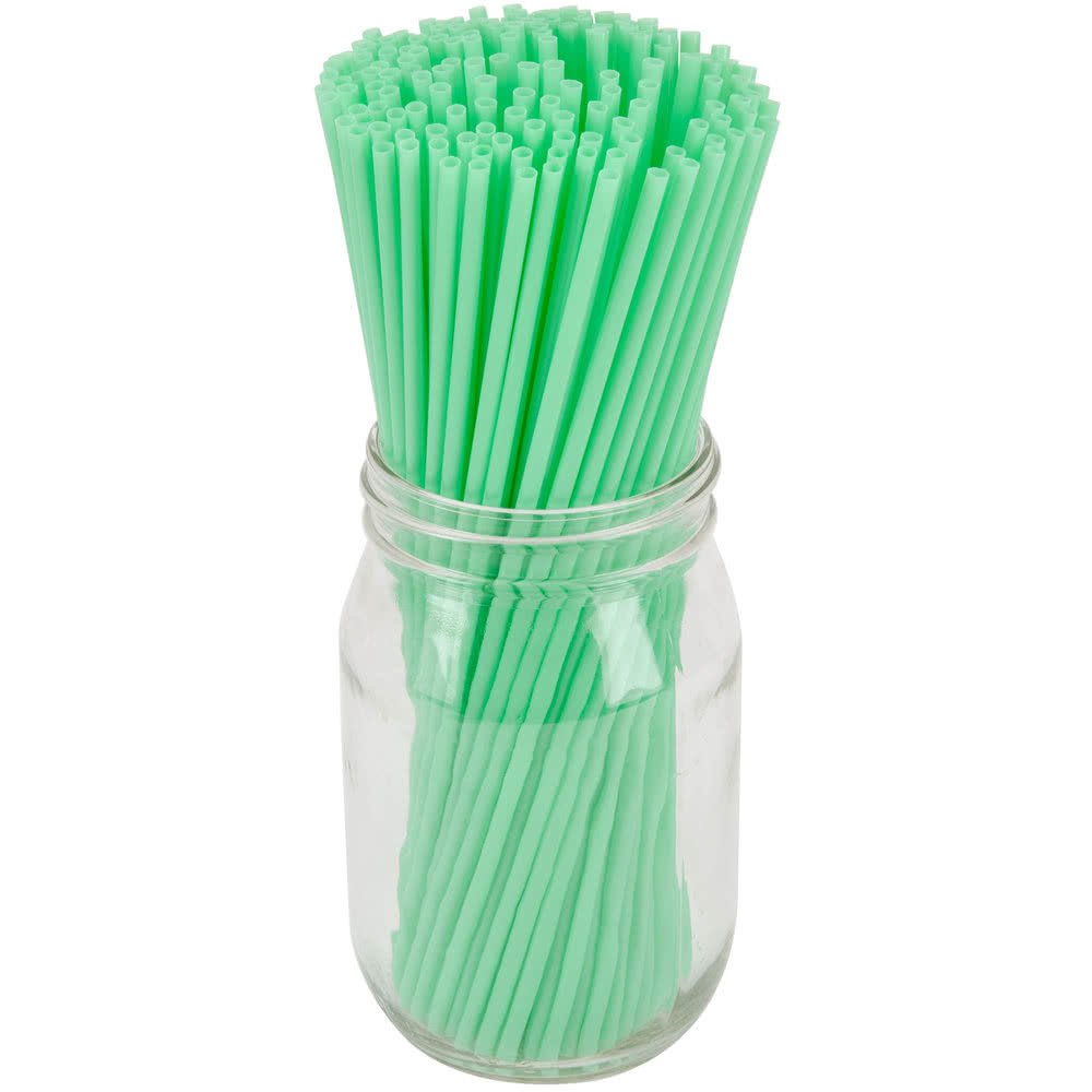 TableTop King 7 7/8" Green Unwrapped Collins Straw - 5000/Case