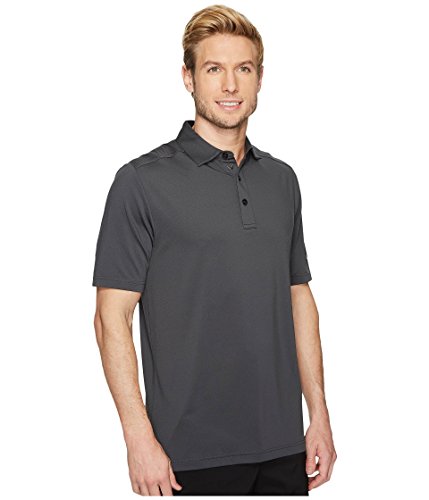 Callaway Men's Micro Hex Golf Performance Polo Shirt with Sun Protection, Solid Stretch Fabric, Asphalt, X-Large