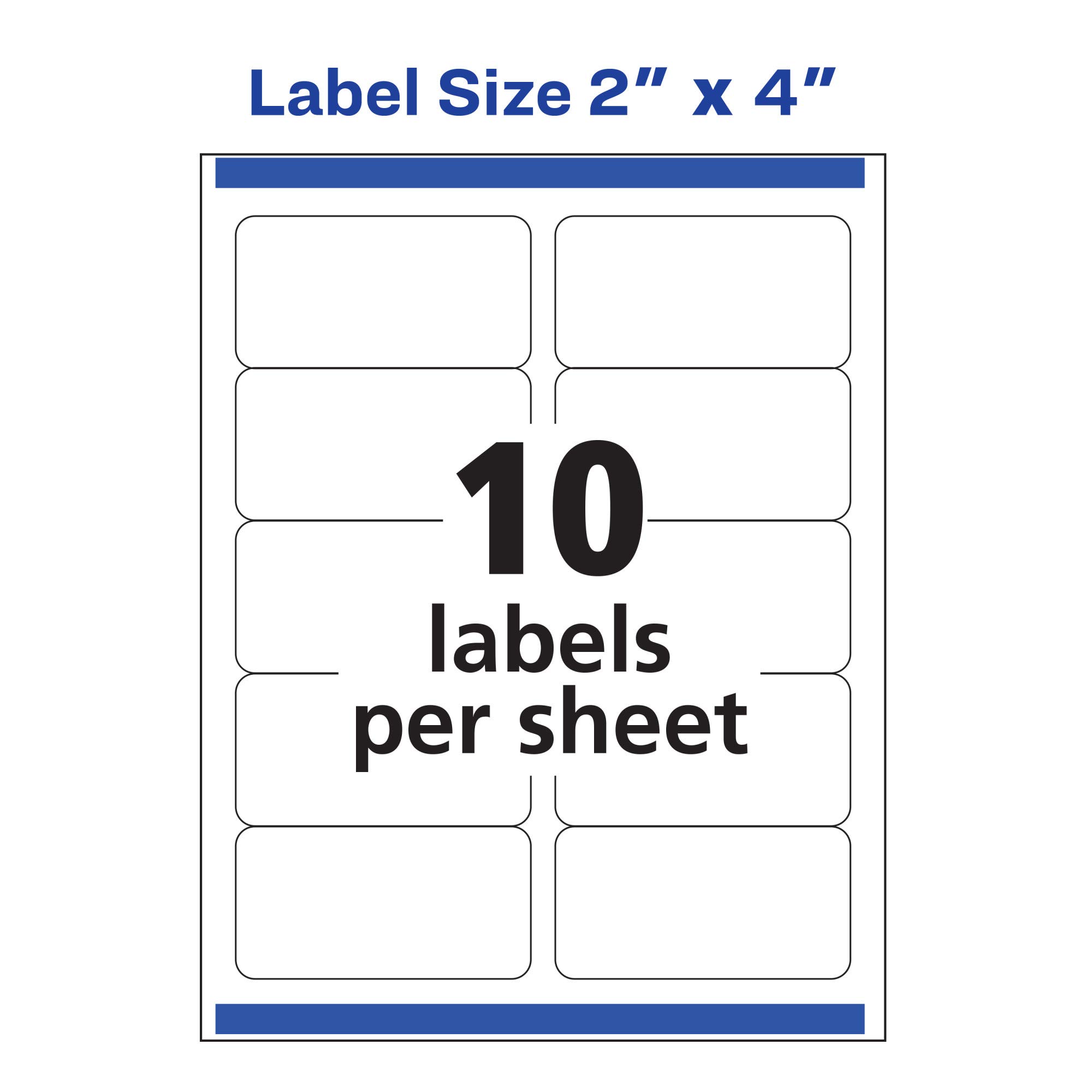 Avery Printable Shipping Labels with Sure Feed, 2" x 4", Glossy Crystal Clear, 100 Blank Mailing Labels (6522)