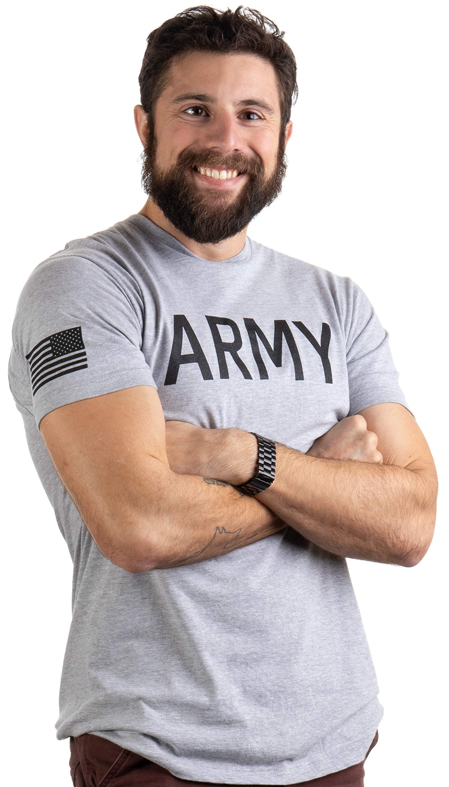 Ann Arbor T-shirt Co. Army PT Style Shirt | U.S. Military Physical Traning Infantry Workout T-Shirt-(Adult,S)