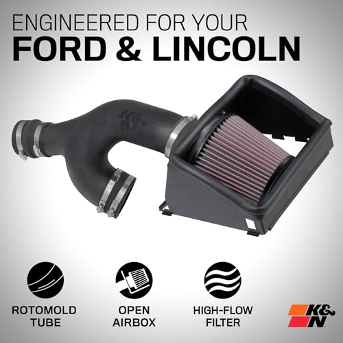 K&N Cold Air Intake Kit: Increase Acceleration & Towing Power, Guaranteed to Increase Horsepower up to 12HP: Compatible 3.5L, V6, 2017-2021 Ford/Lincoln (Expedition, F150 Raptor, Navigator), 63-2599