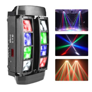 moving head dj lights sound activated lights for dj, rgbw led beam spider lights for disco