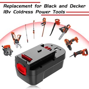 2-Pack 3.6Ah HPB18 Ni-Mh Replacement Battery for Black and Decker 18V Battery HPB18-OPE Compatible with Black Decker Battery 18 Volt Tools A1718 FS180BX FS18FL FSB18 Firestorm Cordless Power Tool