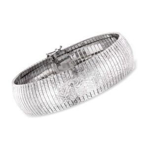 Ross-Simons Italian Sterling Silver Diamond-Cut Wide Omega Bracelet. 7.25 inches