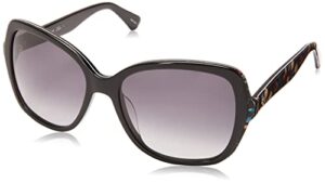 kate spade new york women's karalyn square sunglasses, black floral print, 56 mm