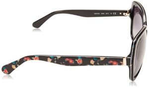 Kate Spade New York Women's Karalyn Square Sunglasses, Black Floral Print, 56 mm