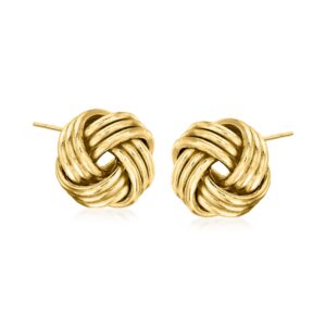 ross-simons 14kt yellow gold love knot earrings