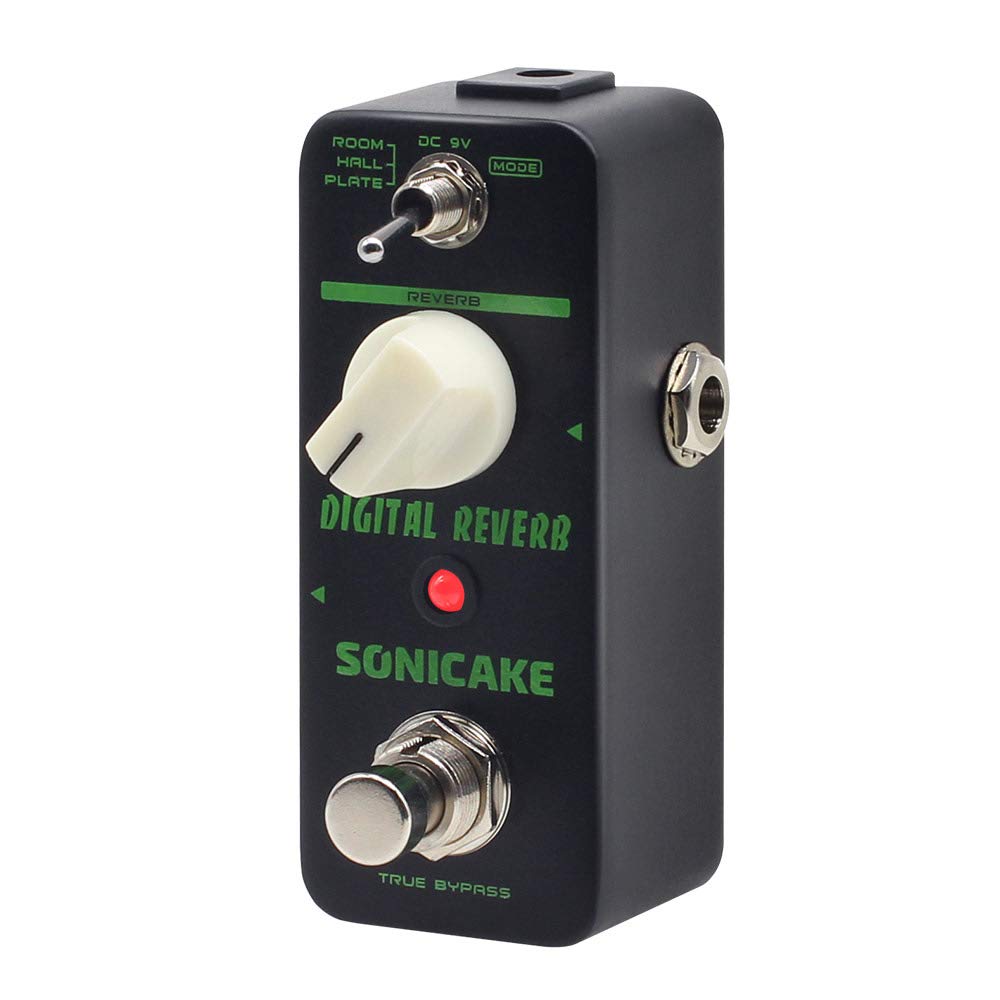 SONICAKE Reverb Guitar Pedal 3 Modes Room Hall Plate Guitar Effects Pedal Digital Reverb True Bypass