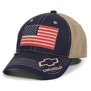 outdoor cap standard american flag truck cap, navy/khaki, adult