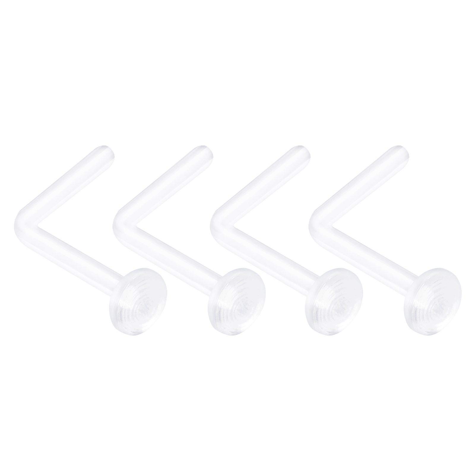 4PCS Flexible Acrylic Clear Bioflex Retainer, 4pcs 0.8M 6M bar, Size No Size