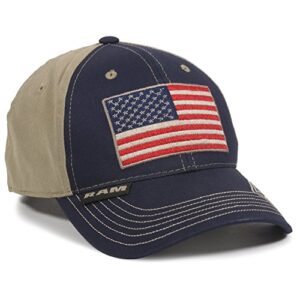 Outdoor Cap Unisex-Adult American Flag Truck Cap, Navy/Khaki, Adult