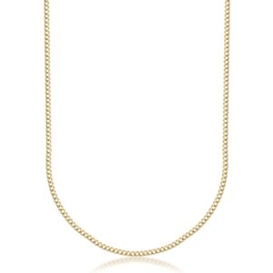 pori jewelers 18k solid gold 1.8mm cuban curb link chain necklace- made in italy (24, 1.8mm, yellow)