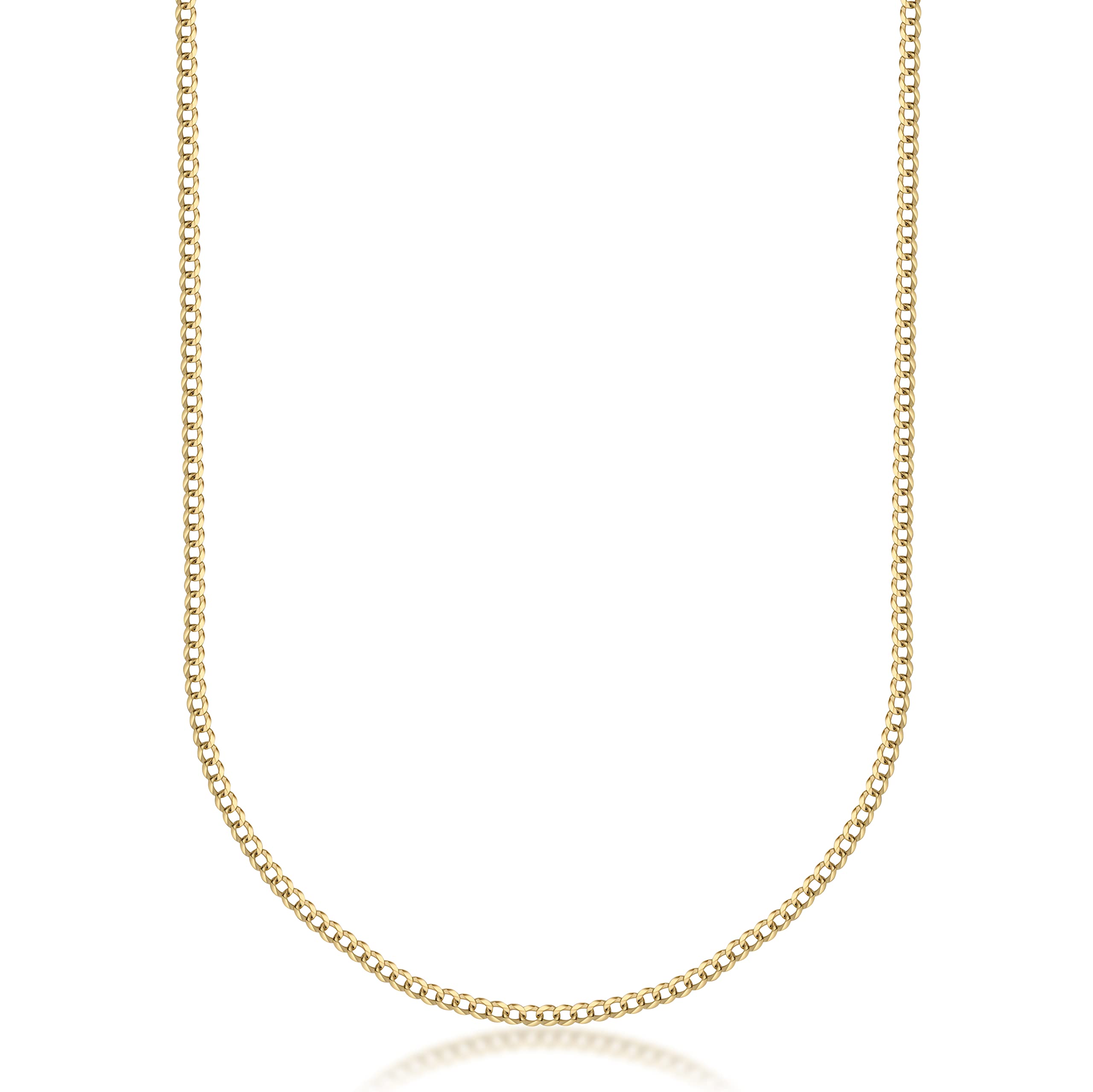 PORI JEWELERS 18K Solid Gold 1.8MM Cuban Curb Link Chain Necklace- Made In Italy (24, 1.8MM, Yellow)