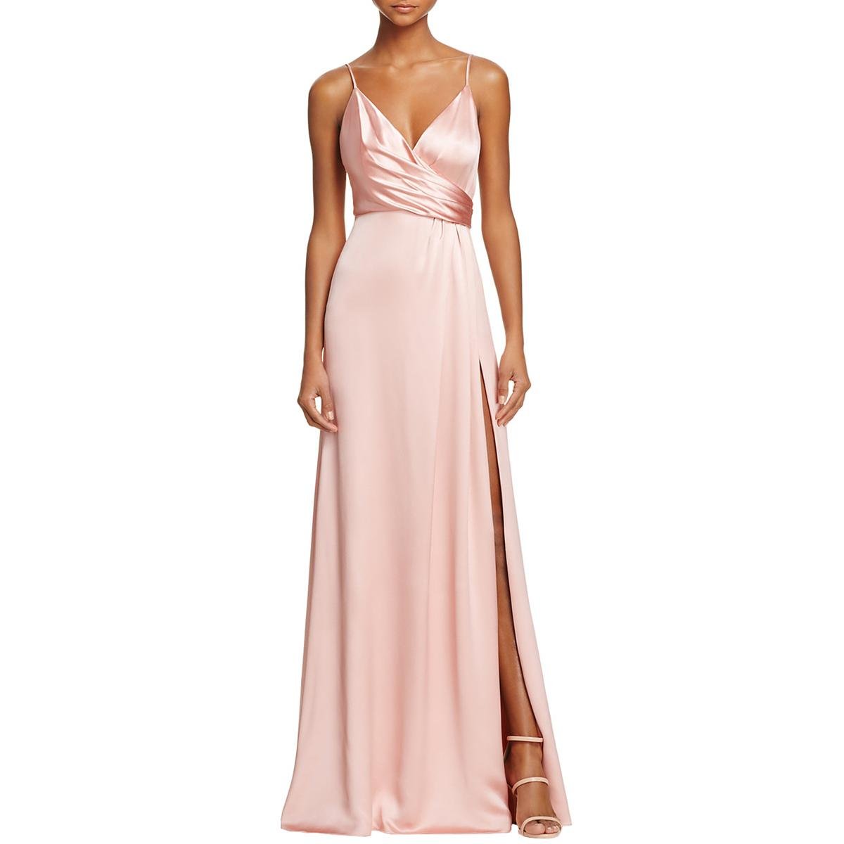 Jill Jill Stuart Womens Satin Wrap Evening Dress Pink 6