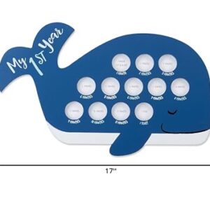 Baby Aspen My First Year Whale Hanging Frame | Timeline Picture Frame for Babies by Month