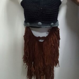 Flyou Wig Beard Hats Handmade Knit Warm Winter Caps Ski Funny Mask Beanie for Men Women (CNJ-Coffee)