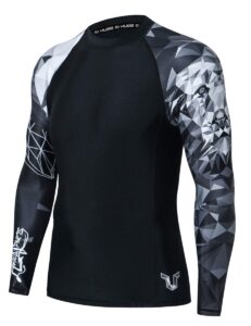 huge sports wildling series uv protection quick dry compression rash guard (lion,2xl)