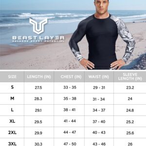 HUGE SPORTS Wildling Series UV Protection Quick Dry Compression Rash Guard (Lion,2XL)