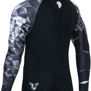 HUGE SPORTS Wildling Series UV Protection Quick Dry Compression Rash Guard (Lion,2XL)