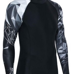 HUGE SPORTS Wildling Series UV Protection Quick Dry Compression Rash Guard (Lion,2XL)