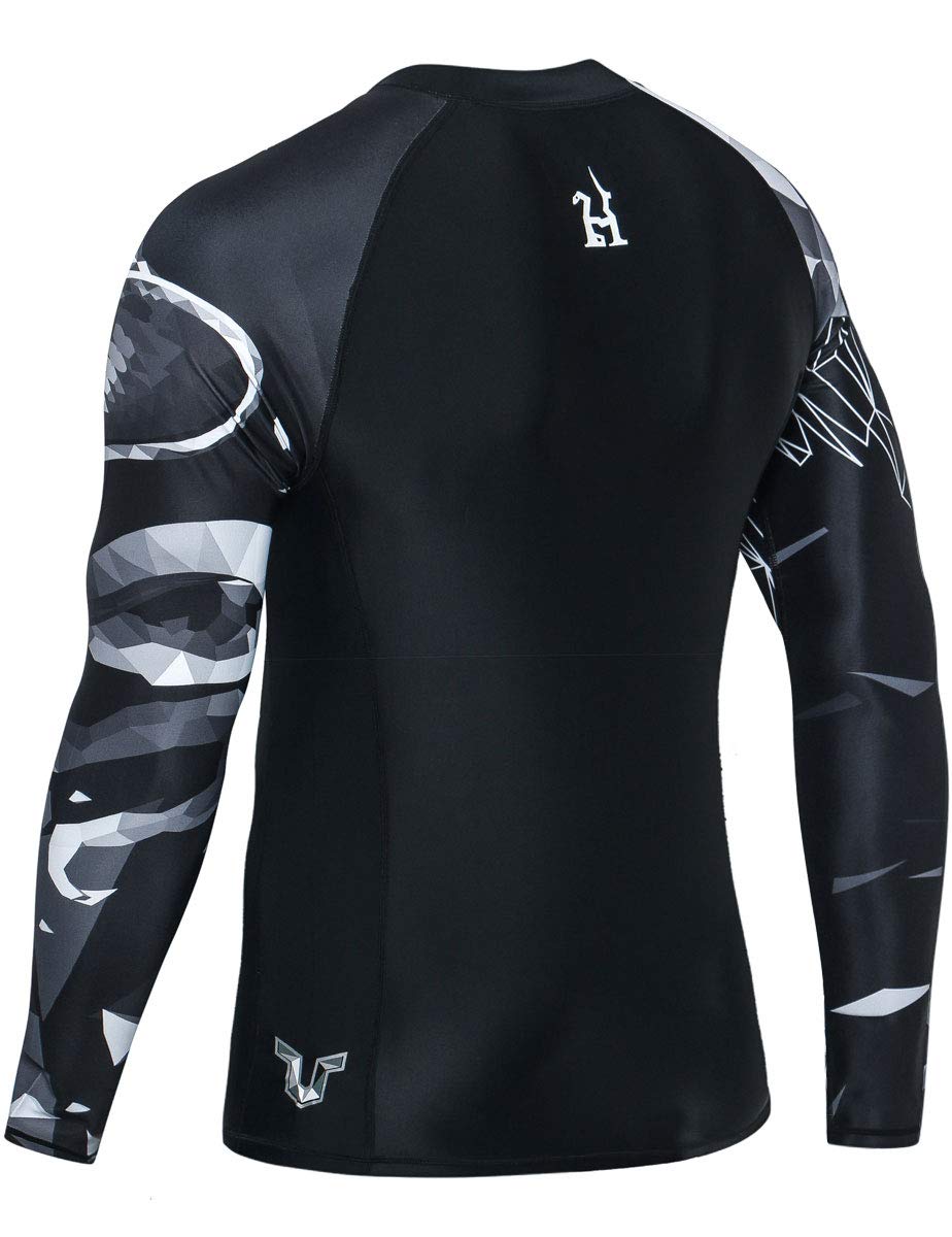 HUGE SPORTS Wildling Series UV Protection Quick Dry Compression Rash Guard (Cobra,M)