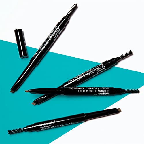 wet n wild Ultimate Eyebrow Retractable Definer Pencil, Taupe, Dual-Sided Brow Brush, Fine Tip, Shapes, Defines, Fills Brow Makeup