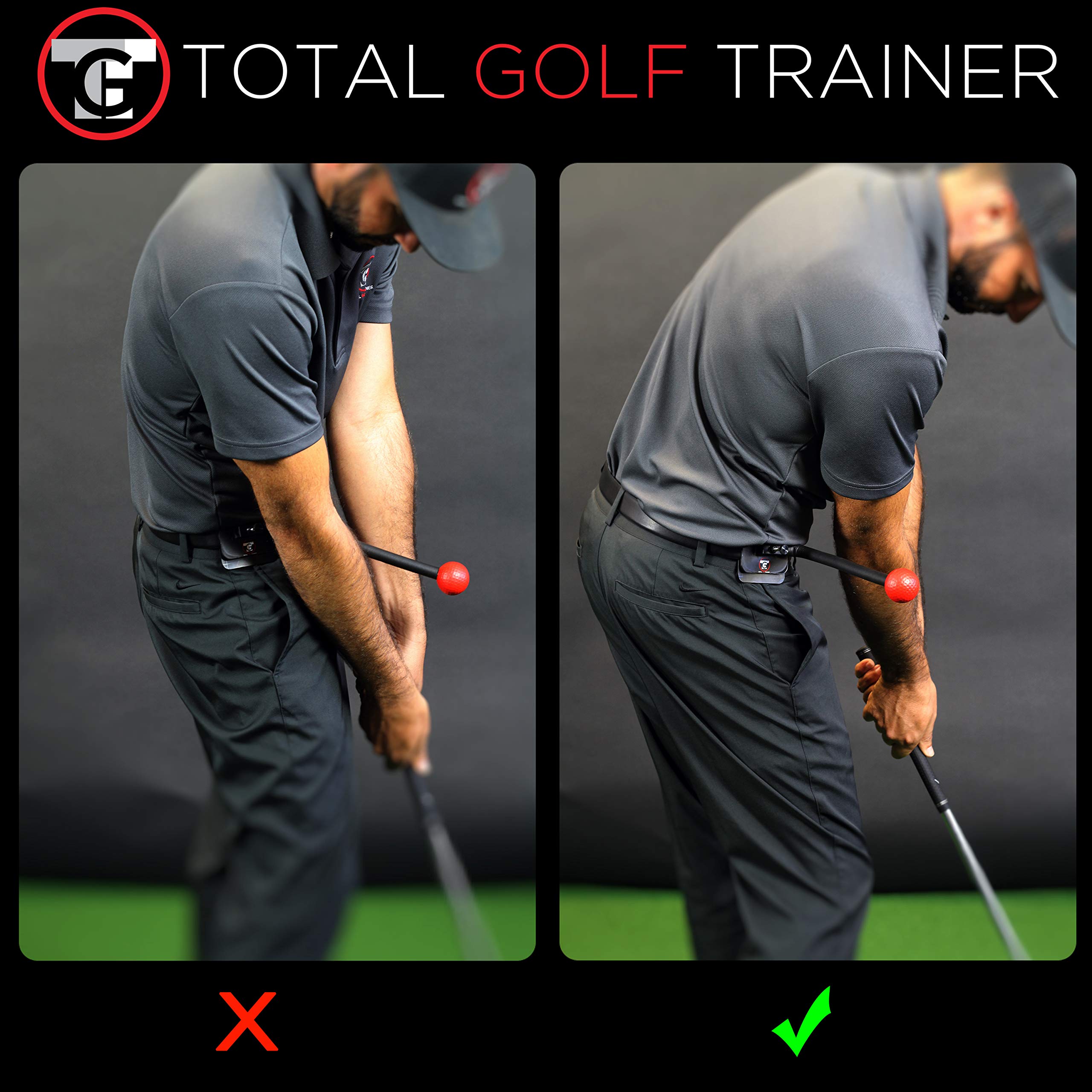 TOTAL GOLF TRAINER Hip - Swing Improvement Aid Precise Hip Rotation, Power, & Consistency - Golf Training Tool for Perfect Swings - Correct Faults and Enhance Your Game