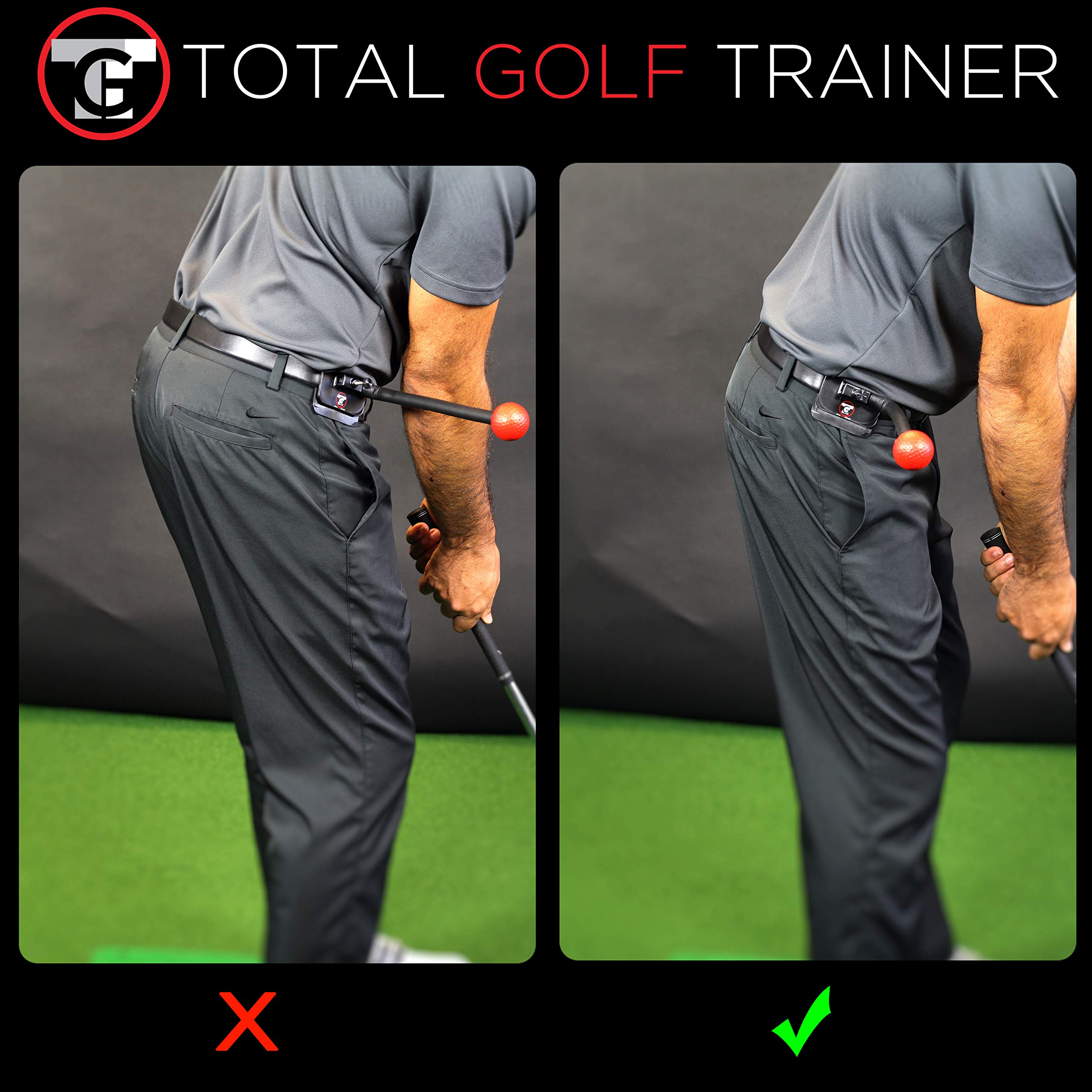 TOTAL GOLF TRAINER Hip - Swing Improvement Aid Precise Hip Rotation, Power, & Consistency - Golf Training Tool for Perfect Swings - Correct Faults and Enhance Your Game